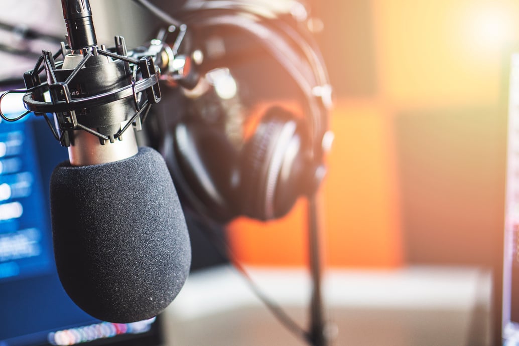 microphone in radio studio